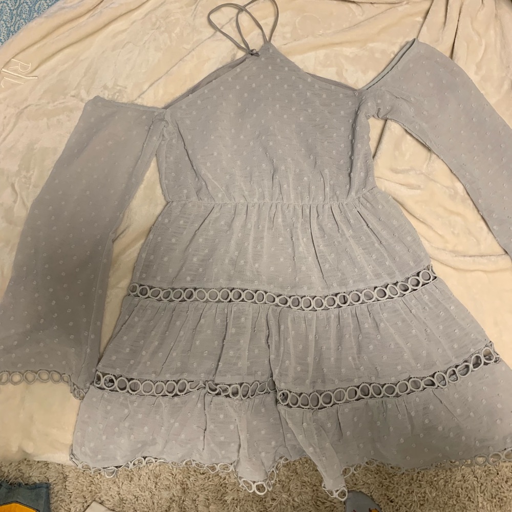 Grey polka dot dress